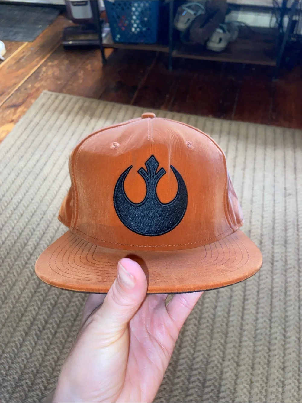 Star Wars Orange Kids Hat with Black Rebel Emblem